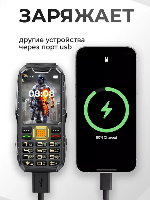 Кнопочный телефон для армии пожилых и детей, вариант, фото 4