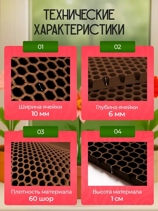 SaVakS Эва коврик подставка под цветы 20 см, 3 шт, 20x50 см, 3 шт, фото 6