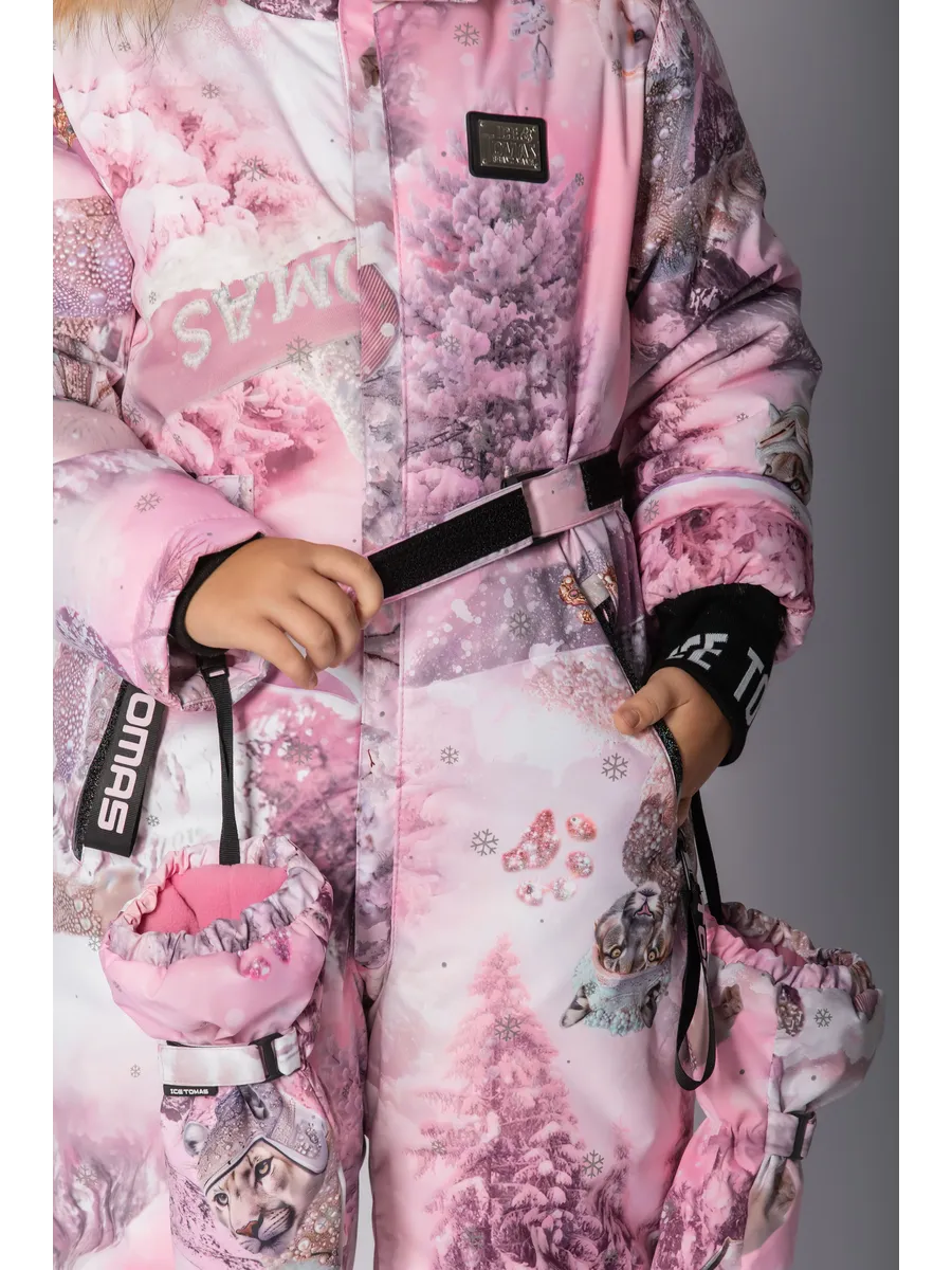 Зимний слитный комбинезон мембрана с натуральной опушкой