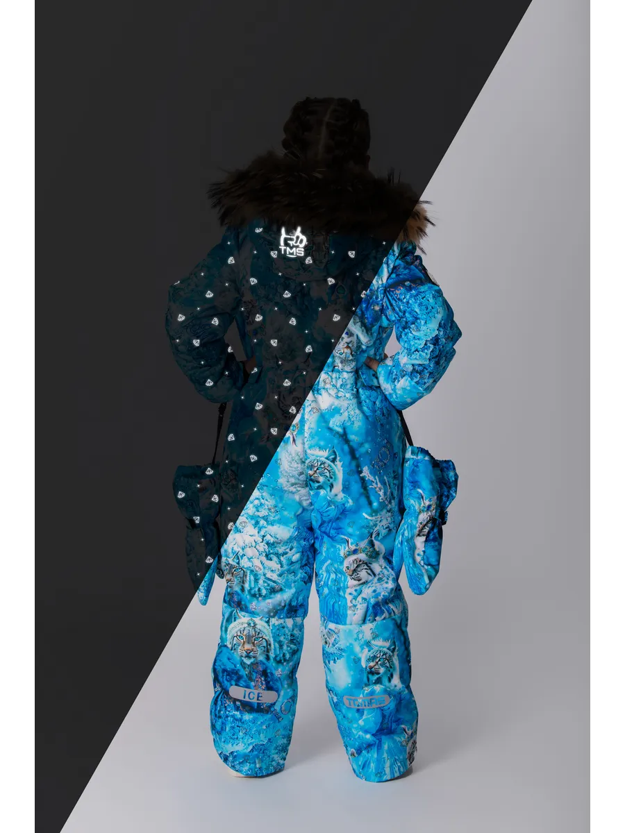 Зимний слитный комбинезон мембрана с натуральной опушкой