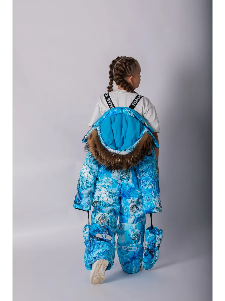 Зимний слитный комбинезон мембрана с натуральной опушкой