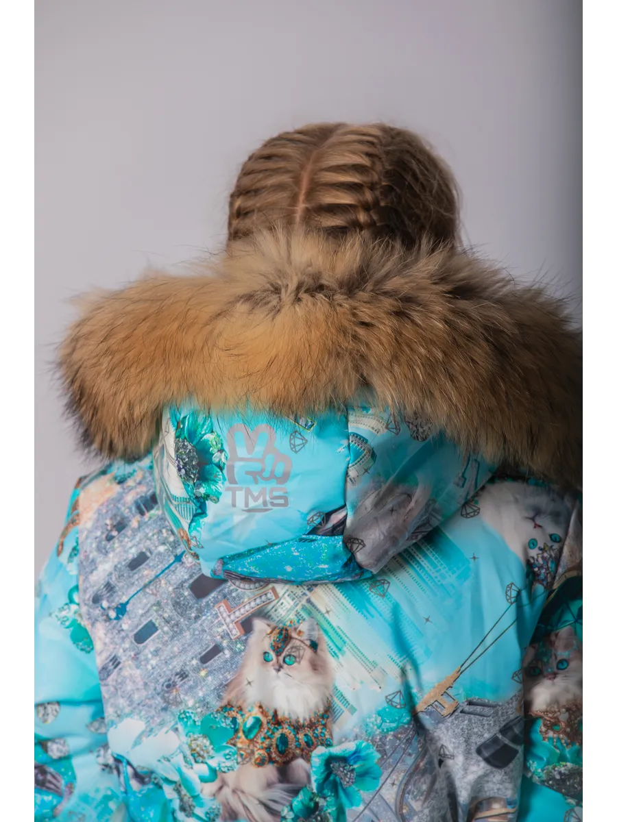 Зимний слитный комбинезон мембрана с натуральной опушкой