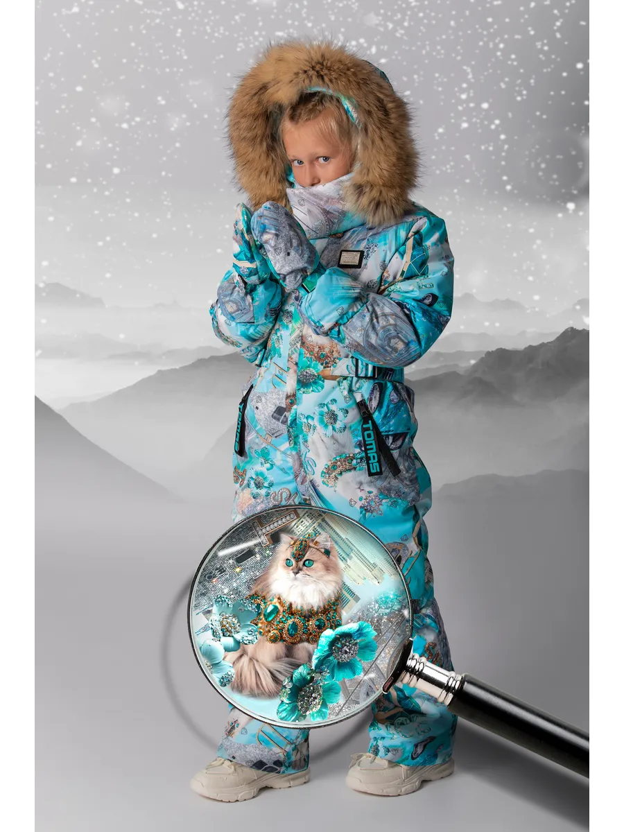 Зимний слитный комбинезон мембрана с натуральной опушкой