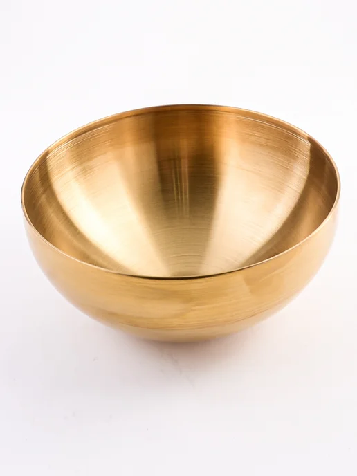 Миска металлическая кухонная нержавейка золото 1 л - фото 12