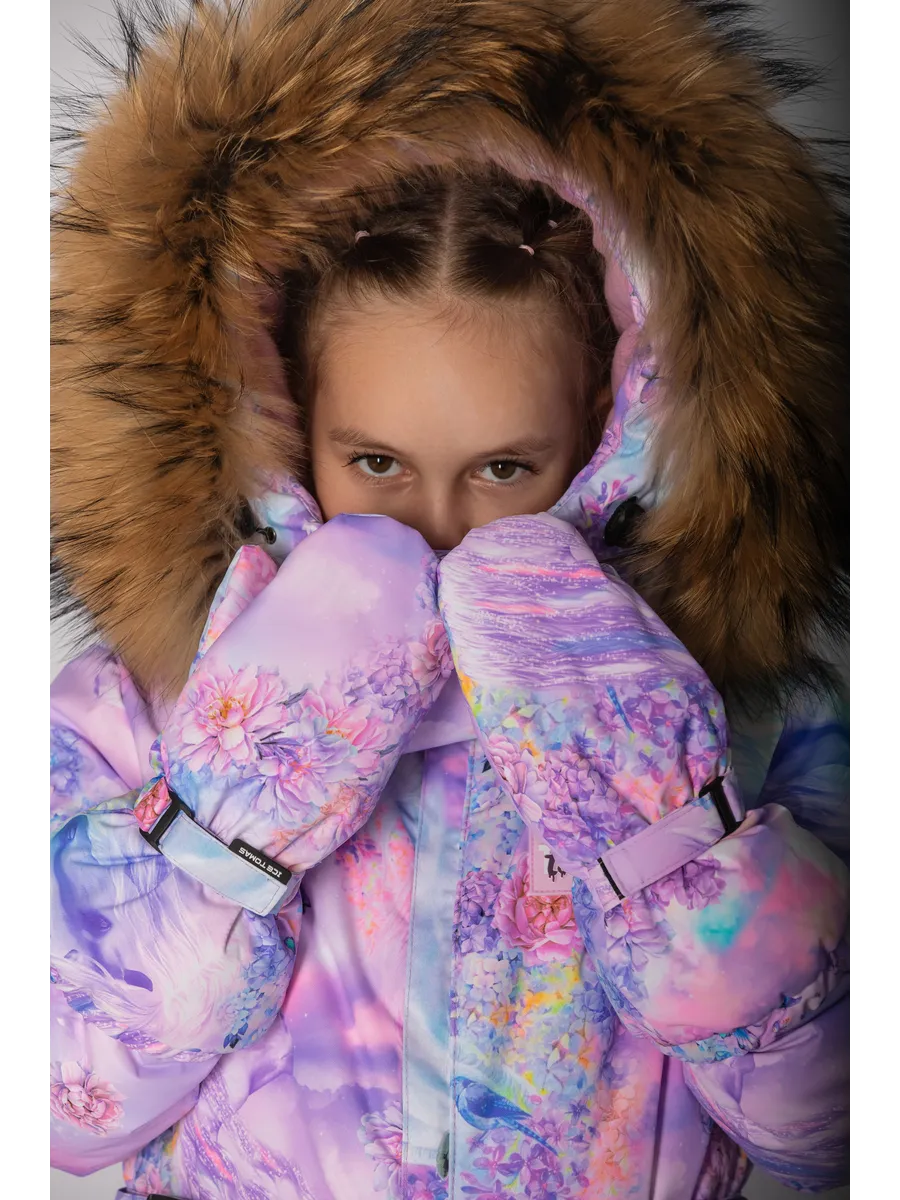 Зимний слитный комбинезон мембрана с натуральной опушкой