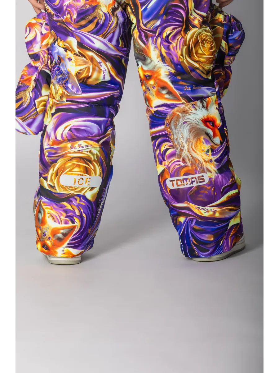 Зимний слитный комбинезон мембрана с натуральной опушкой