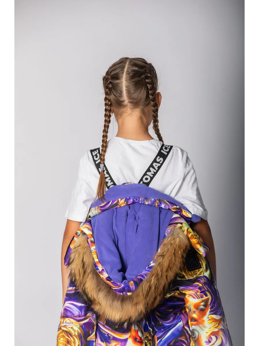 Зимний слитный комбинезон мембрана с натуральной опушкой