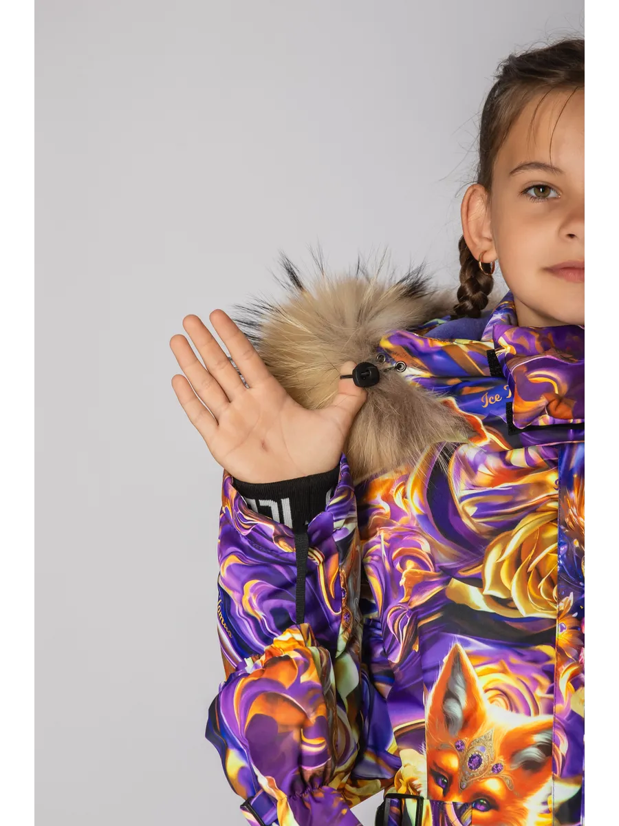 Зимний слитный комбинезон мембрана с натуральной опушкой