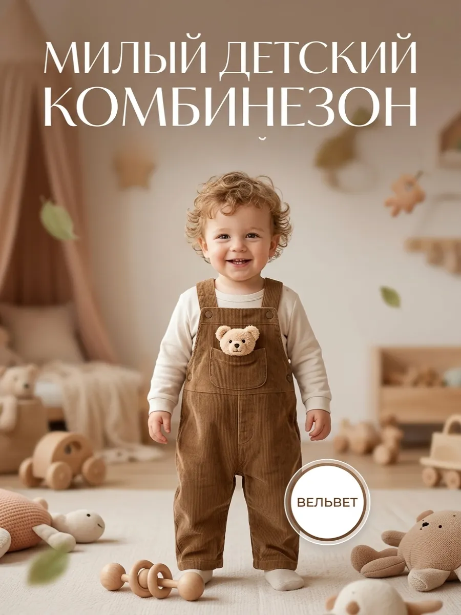 Детский вельветовый комбинезон