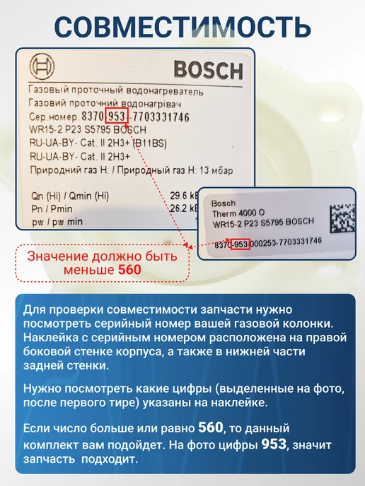 Vlgas Крышка водяного блока Bosch WR 10 с мембраной капля в сборе, вариант, фото 3