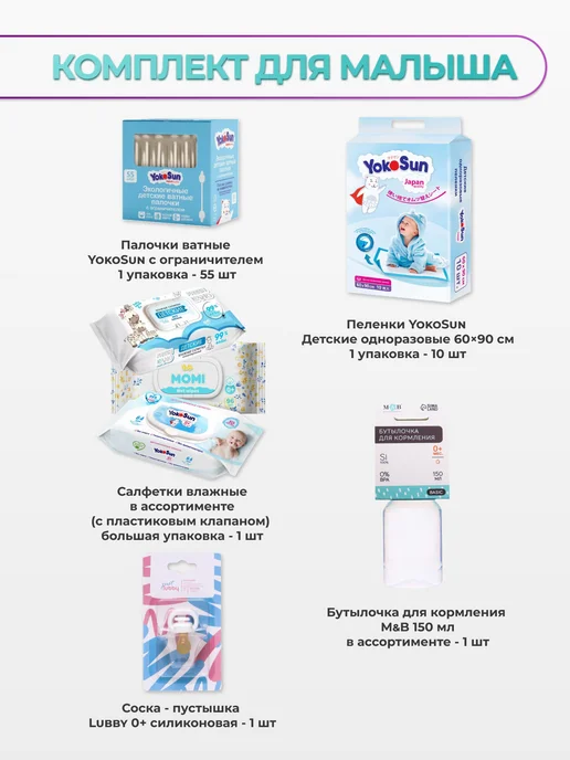 B Market Сумка в роддом готовая для мамы и малыша прозрачная, 31 шт, фото 3