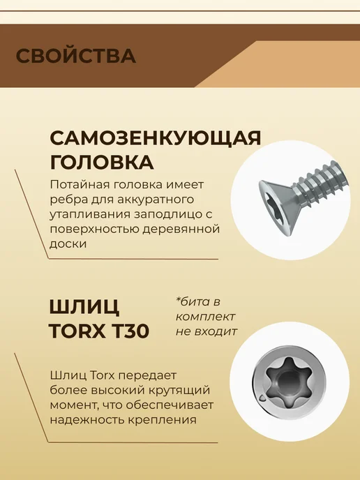 Ambrovit Саморезы дерево металл флюгель 5,5х50 мм оцинкованные 200шт, 5.5x50 мм, 200 шт, фото 2