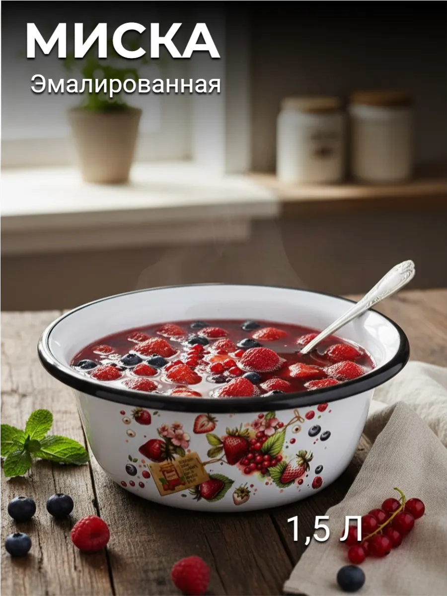 Миска эмалированная 1,5 л