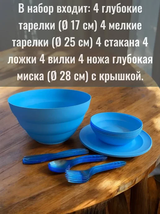 DOSH-HOME Набор посуды для пикника 25 предметов, вариант, фото 3