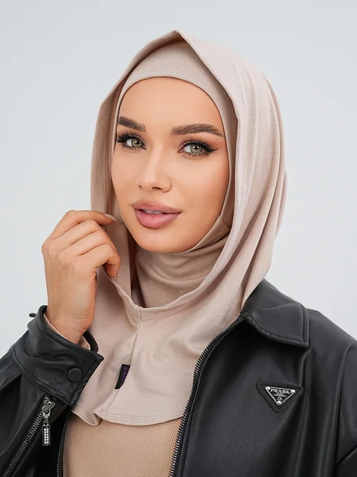 GIGISTORE Капор хиджаб с балаклавой мусульманский, белый, фото 5