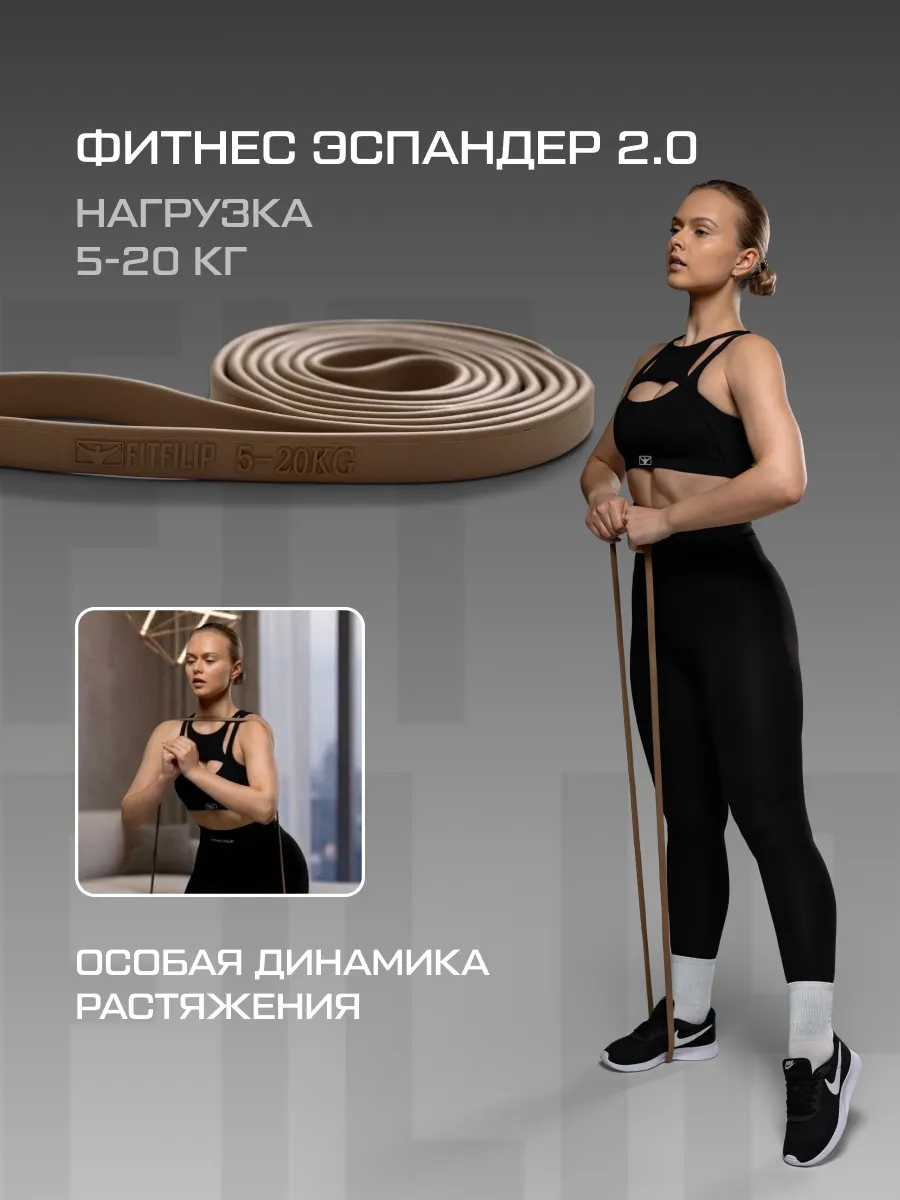 Фитнес резинка 5-20 кг ленточный эспандер
