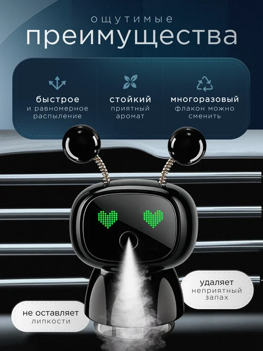 Shezi Автоматический ароматизатор робот в машину, черный, фото 2