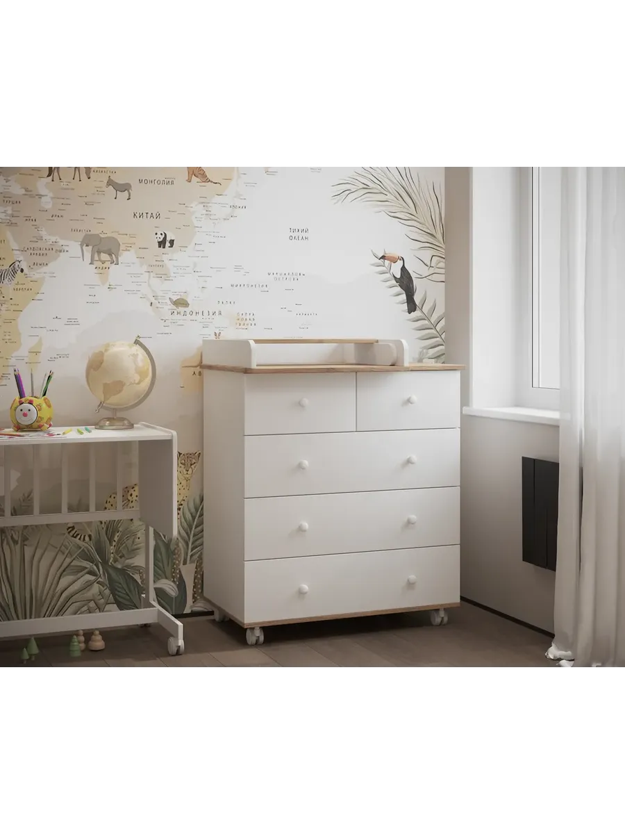 Комод Incanto IN Nova 800/5 дуб/белый