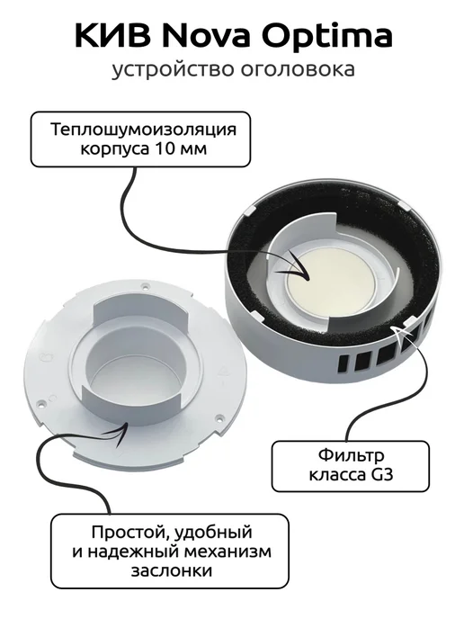 NOVAplast Приточный клапан стеновой вентиляционный NovaPLUS, вариант, фото 6