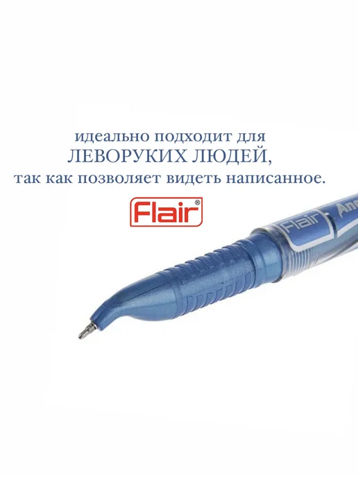 Ручки для левши школьные, изогнутые 2 штуки, синий, фото 5