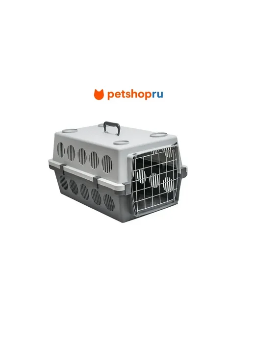 PetShop Переноска для кошек и собак с дверцей 58х36х31см Yami Yami, серый, фото 2