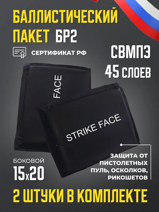 ТОЧКА ПРИЦЕЛА Баллистические пакеты боковые БР2 в бронежилет, черный