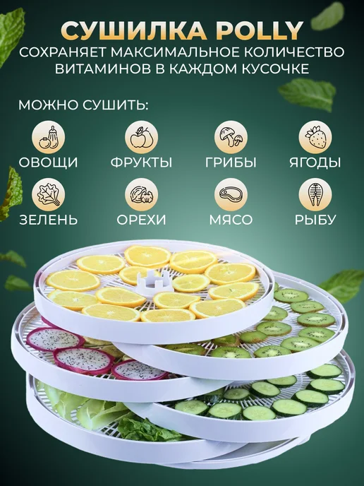 Электросушилки из БЕЛАРУСИ Сушилка дегидратор для овощей фруктов и мяса электрическая, белый, фото 2