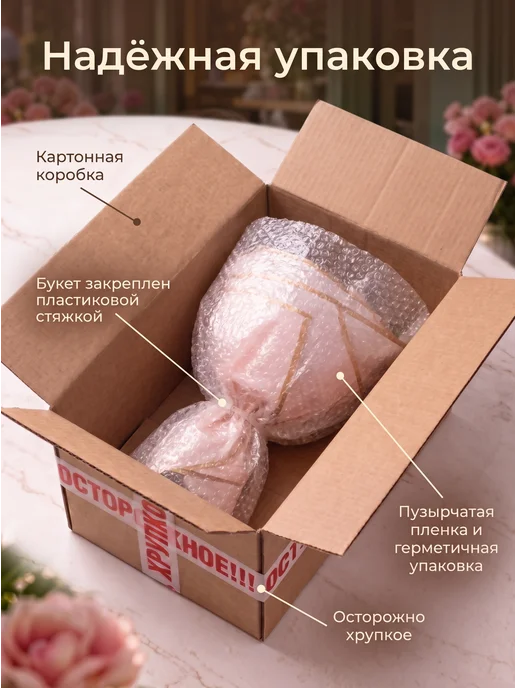 HOMEIS Съедобный букет из 19 шоколадных пионов, вариант, фото 6
