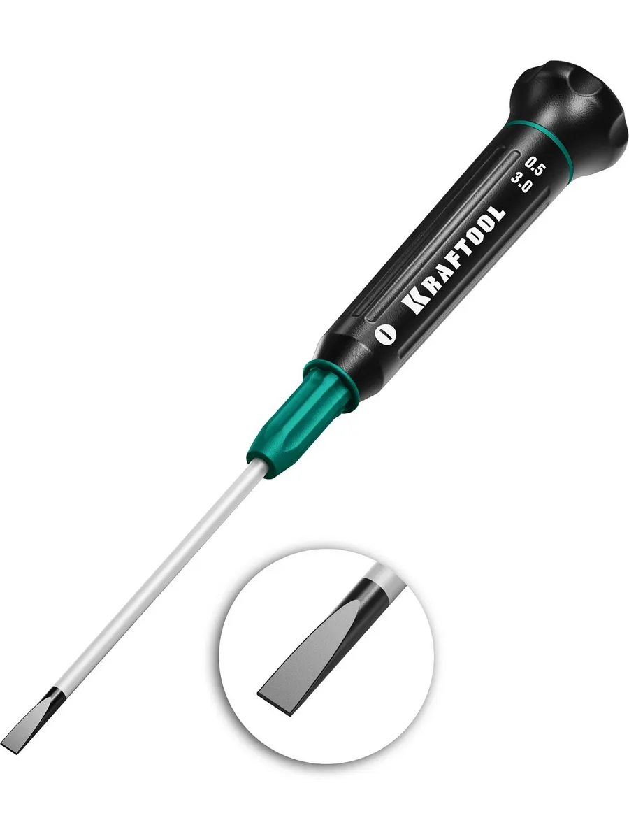 Отвертка KRAFTOOL Precision SL3.0 Cr-V 65 мм 0.5 мм