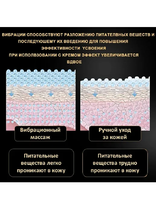 Массажер с насадками, косметический лифтинг набор 3 в 1, красный, фото 2