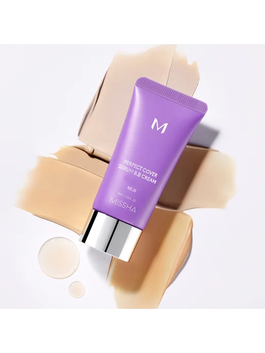 MISSHA Anti-age bb крем 21 Светло-бежевый М Perfect Cover Serum, бежевый, фото 3
