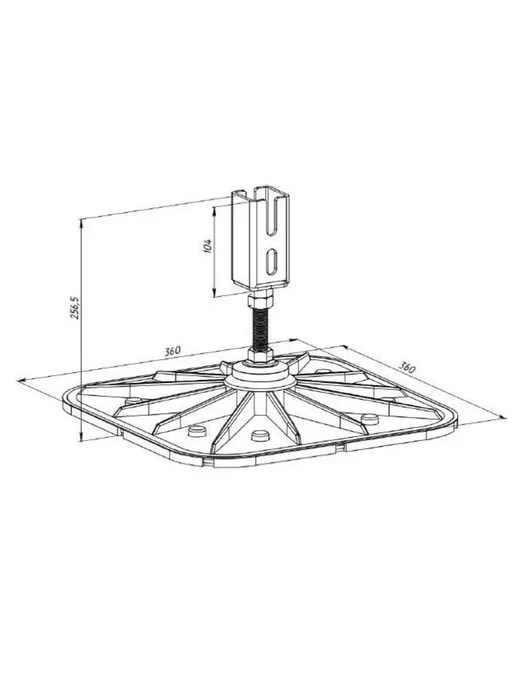 Fachmann Кровельная опора 350x350 с вертикальным кронштейном, 350x350, фото 2