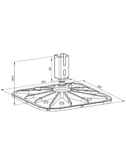 Fachmann Кровельная опора 350x350 с вертикальным кронштейном, 350x350, фото 3