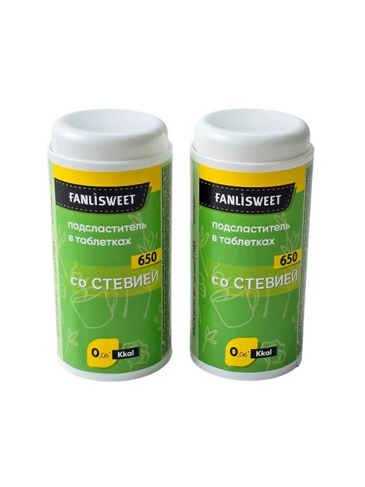 FANLISWEET Сахарозаменитель со Cтевией 1300 таблеток (2 дозатора х 650), вариант, фото 8