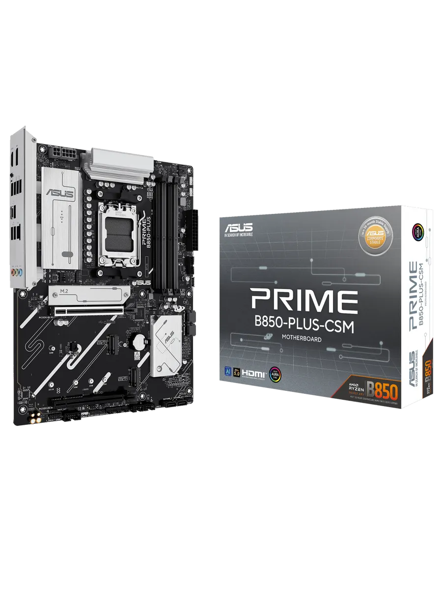 Asus Материнская плата PRIME B850-PLUS-CSM AM5 AMD B850 ATX RTL