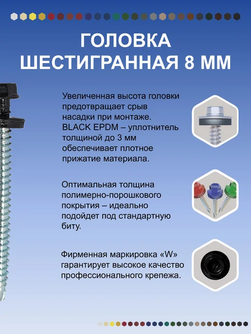 HARDWEX Саморезы кровельные 4.8х35 RAL 9005 по дереву, набор 250 шт, 4.8x70, 100 шт, фото 4