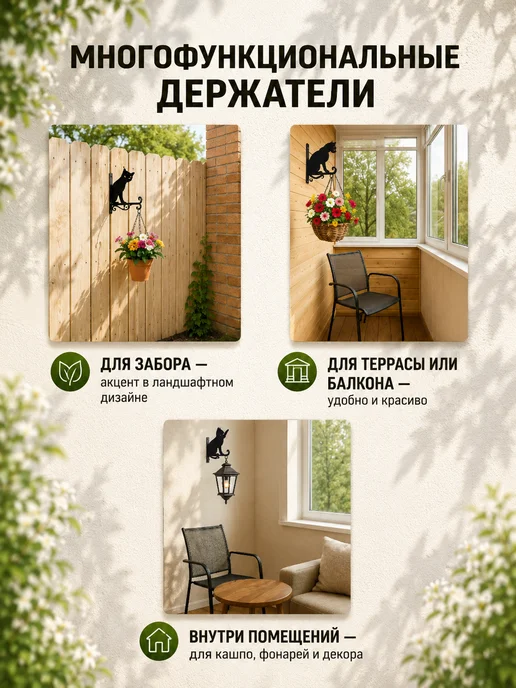 HitMix Держатель кронштейн для кашпо настенный 3 шт, 6 шт, фото 6