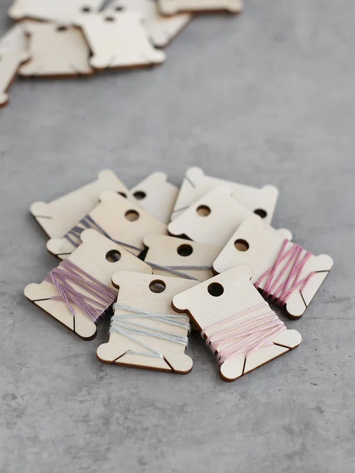 Wood Accessories Шпули для мулине деревянные бобины, бежевый, фото 2