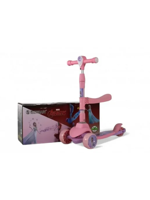 River Toys Детский трехколесный складной самокат с музыкой и подсветкой, розовый, фото 5