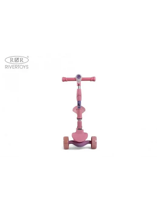 River Toys Детский трехколесный складной самокат с музыкой и подсветкой, розовый, фото 6