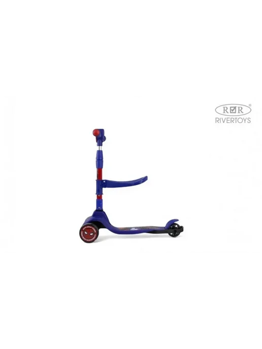 River Toys Детский трехколесный складной самокат с музыкой и подсветкой, синий, фото 7