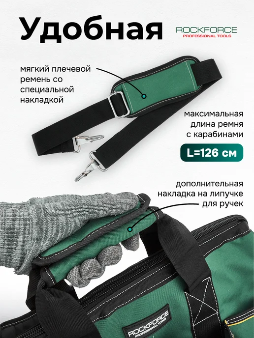 Rockforce Сумка для строительных инструментов, черный, фото 3