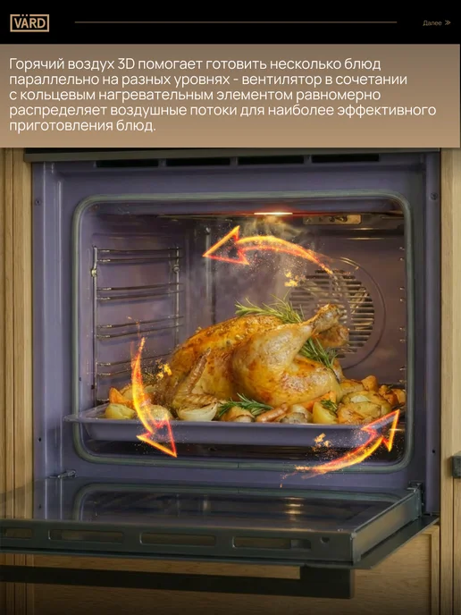 VÄRD Духовой шкаф электрический встраиваемый VON444X, черный, фото 5