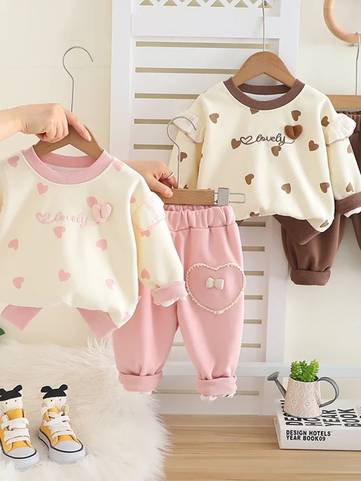 BabyStyuf Нарядный костюм спортивный детский на подарок в садик, коричневый, фото 2