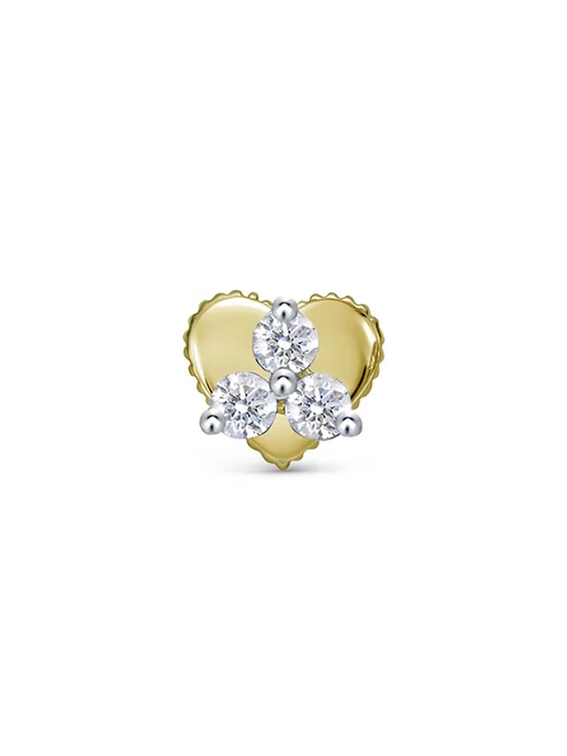 Vesna jewelry Лабрет пирсинг с плоским замком трилистник 585 в ухо золото, золотой, фото 6
