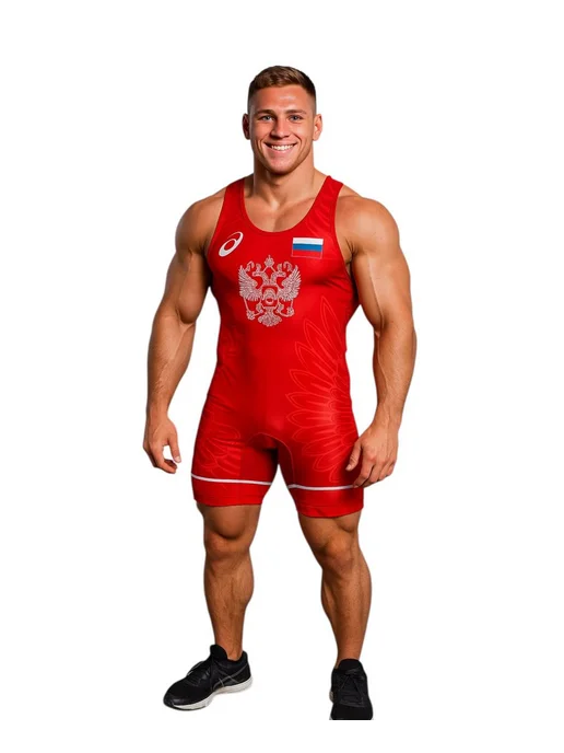 ИГРАЙ КРАСИВО Трико борцовское камуфляж для борьбы wrestling, красный, фото 3