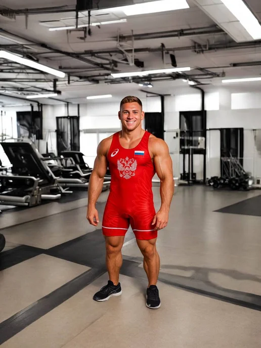 ИГРАЙ КРАСИВО Трико борцовское камуфляж для борьбы wrestling, красный, фото 5