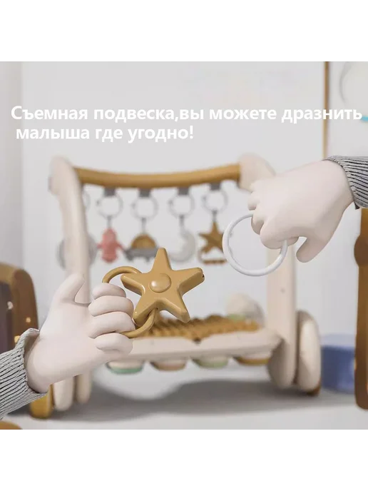 Ходунки детские Розовый, ABS пластик, 4 колеса EVA, розовый, фото 3