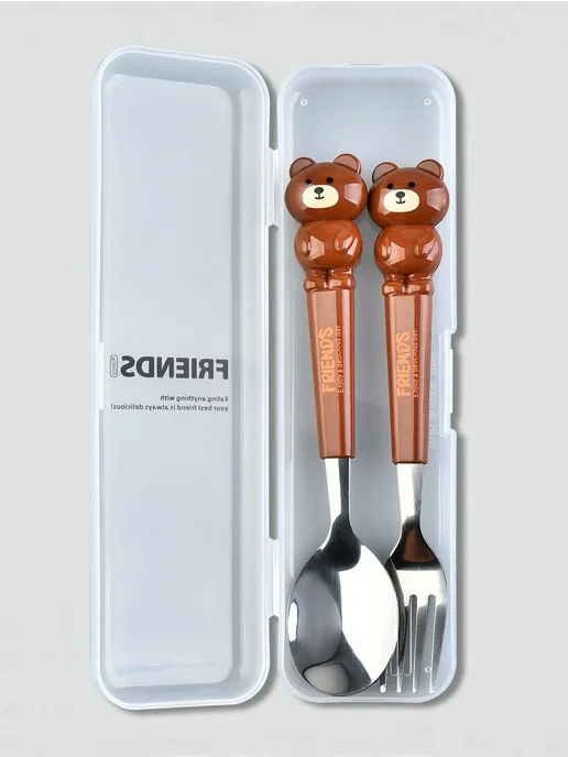Ложка для кормления коричневый мишка Коричн мишка, коричневый