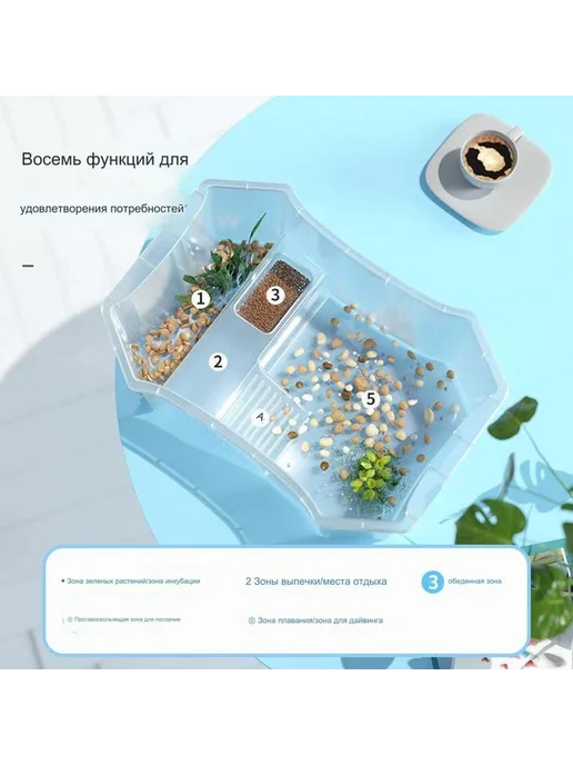 Террариум белый удобный для черепах амфибий рептилий, белый, фото 2